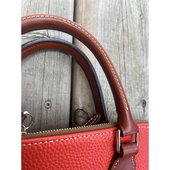 Dooney Bourke Orange Tangerine Pebbled Leather Zip  Handbag - Picture 6 of 13